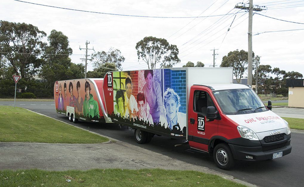 One Direction fans will be able to buy the band's latest merchandise when 1D World is at McDonald's Coffs Harbour North on January 10. Photo: CONTRIBUTED One Direction fans will be able to buy the band's latest merchandise when 1D World is at McDonald's Coffs Harbour North on January 10. Photo: CONTRIBUTED